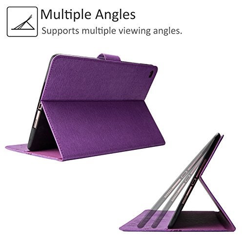 Dteck for iPad 6th/5th Gen Case, Air 2/1 9.7-Inch, Cute Butterfly Folio with Stand/Slots, Slim Fit PU Leather (Purple) - Image 5