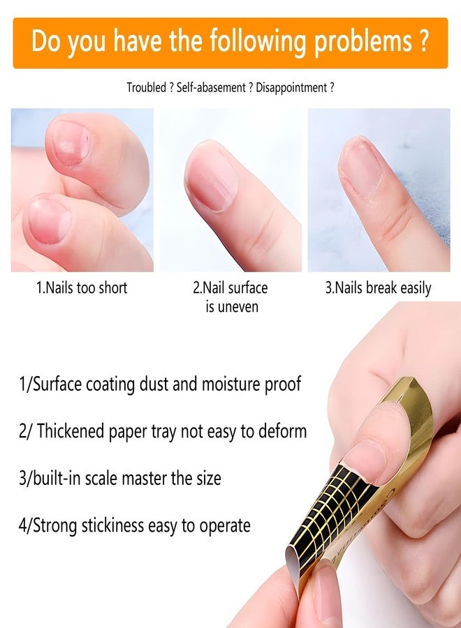 Yokilly Nail Forms for Acrylic, Polygel Tips Guide, Builder Gel - 200PCS Roll With Numbers Marked for Salon Former Stickers, Nail Art DIY - Image 4