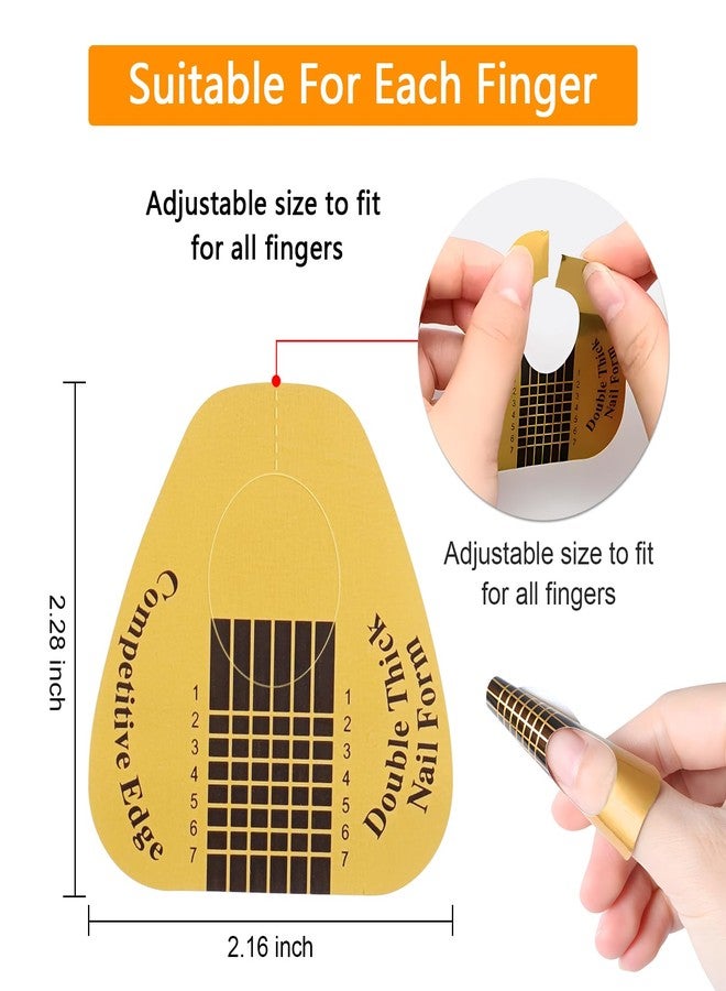Yokilly Nail Forms for Acrylic, Polygel Tips Guide, Builder Gel - 200PCS Roll With Numbers Marked for Salon Former Stickers, Nail Art DIY - Image 3