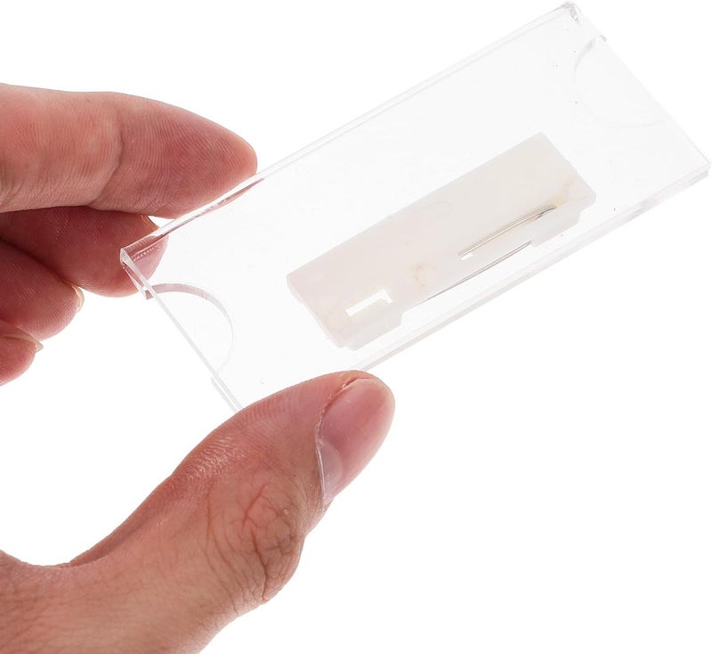 10pcs Acrylic Badge Holders 70x30mm Reusable Work Id Card Cases with Pin Clips for Employees and Students Office School Use - Image 4