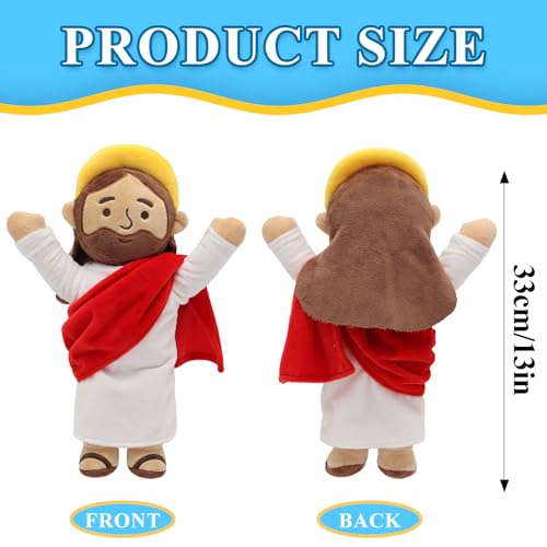 Yelakey 13 Jesus Plush Brown Jesus Stuffed Doll Christian Plushie Doll for Easter Christmas Church Religious Gifts for Kids Adults brownred - Image 5
