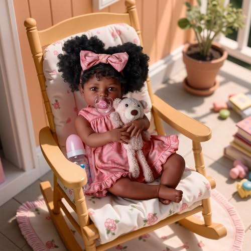 BABESIDE Lifelike Reborn Baby Dolls Daisy Black Girl 20 Inch Soft Body RealisticNewborn Handmade Real Life Baby Dolls with Clothes and Toy Gift for Kids Age 3 - Image 5