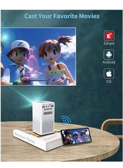 musIc Mini Projector with Bluetooth Speaker 4K  Smart DLP Projector Built-in Battery Support WiFi 1080P Home Cinema  - Image 4