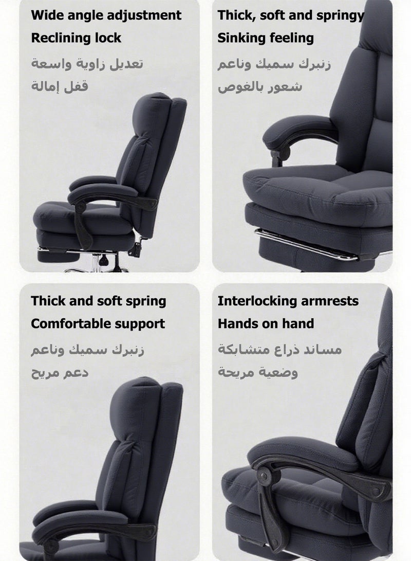 ويمارت بو الجلودكرسي مريح للمكتبكرسي كرسي الألعابلغرفة النوم وغرفة الطعام باللون أسود - Image 4