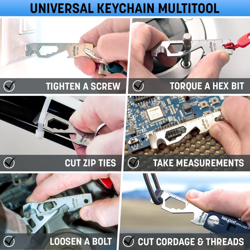 Keyport أداة متعددة المفاتيح Keyport MOCA 10 في 1 (ستانلس) | أداة متعددة الاستخدامات EDC: أداة فتح العلب، فتاحة زجاجات، مفك براغي، أداة فتح الصناديق، أداة قطع الحبال والمزيد | أداة مفاتيح TSA | معدات EDC | لتنظيم المفاتيح وسلسلة المفاتيح - Image 4