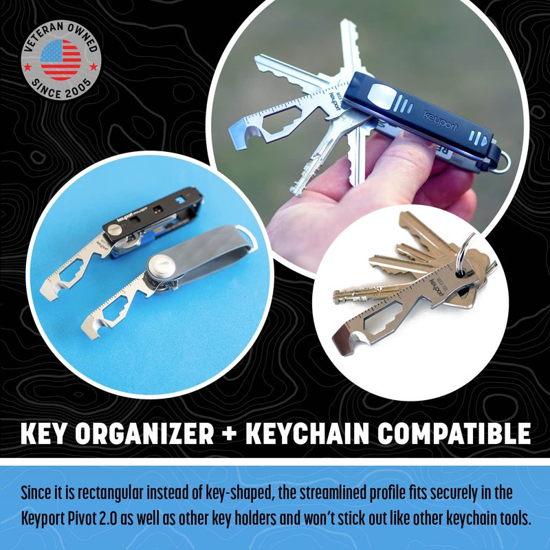 Keyport أداة متعددة المفاتيح Keyport MOCA 10 في 1 (ستانلس) | أداة متعددة الاستخدامات EDC: أداة فتح العلب، فتاحة زجاجات، مفك براغي، أداة فتح الصناديق، أداة قطع الحبال والمزيد | أداة مفاتيح TSA | معدات EDC | لتنظيم المفاتيح وسلسلة المفاتيح - Image 5