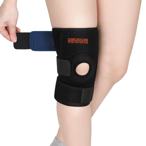 Nivave neoprene blend Knee support fully adjustable brace, Knee Cap Open Patella support for Knee Pain, Activities, Arthritis, and Protection for Men and Women (Universal, Black, 1) - Image 1
