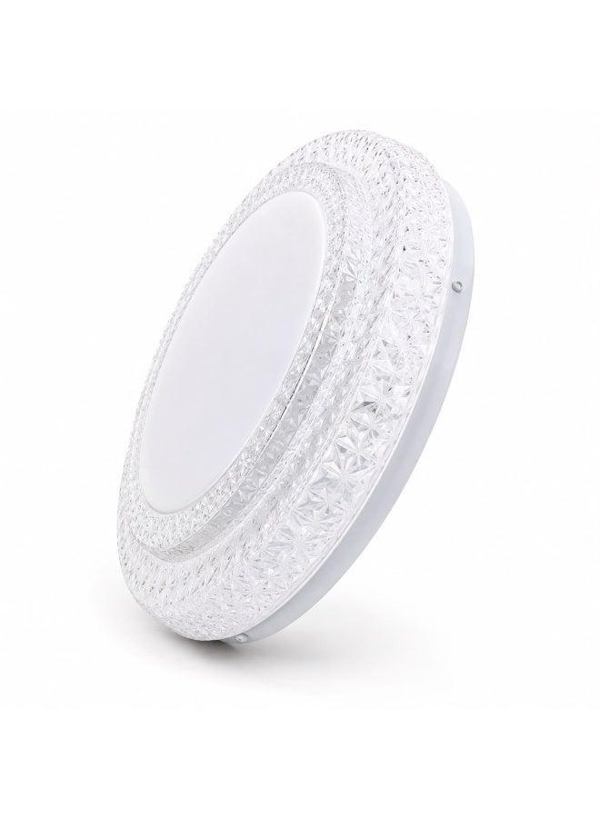 120W LED Crystal Ceiling Light | 3 Color Changing | Modern Round Flush Mount | Home & Office - Image 3