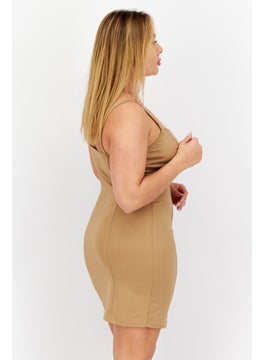 BB Dakota by Steve Madden Women Plain Mini Dress, Tan  - Image 2