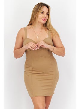 BB Dakota by Steve Madden Women Plain Mini Dress, Tan  - Image 1