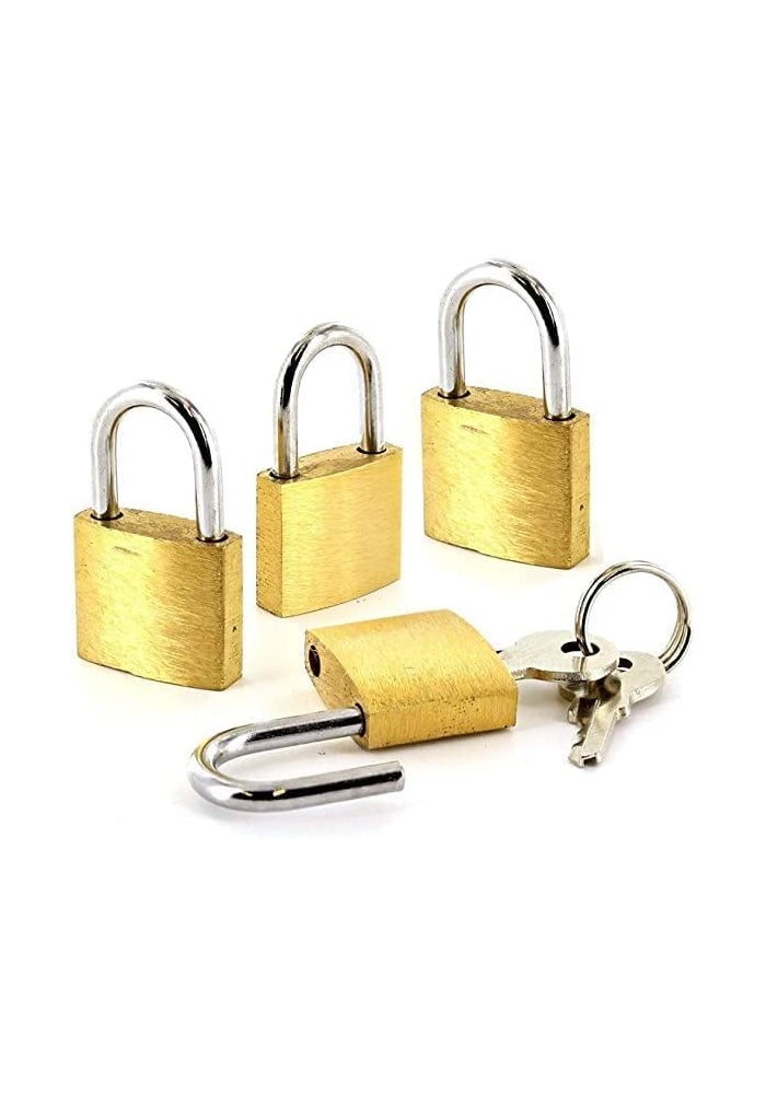 AQ AQSON AQSON Set of 4 Mini Brass Padlocks for Luggage and Lockers - Keyed Alike - Image 2