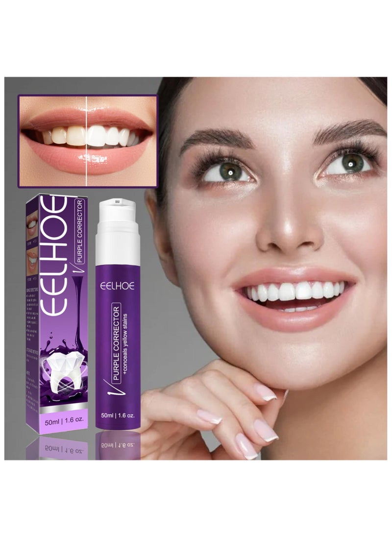 EELHOE Whitening Toothpaste 50ml, Color Correcting Toothpaste for Whitening Teeth, Cleaning Yellow Teeth, Stain Removal, Whitening Toothpaste, Stain Remover, Oral Health Care  - Image 3