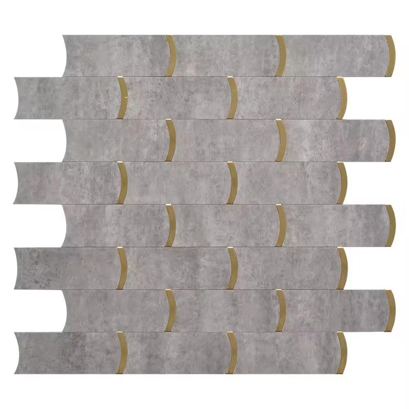 JENY Self Adhesive Peel and Stick Metal Tiles Backsplash TilesOilproof Aluminum Mosaic 3D Wall Sticker for Kitchen Subway Tile Sticker Wallpaper Wall Decor Mosaics Tiles Grey 1 1 - Image 1