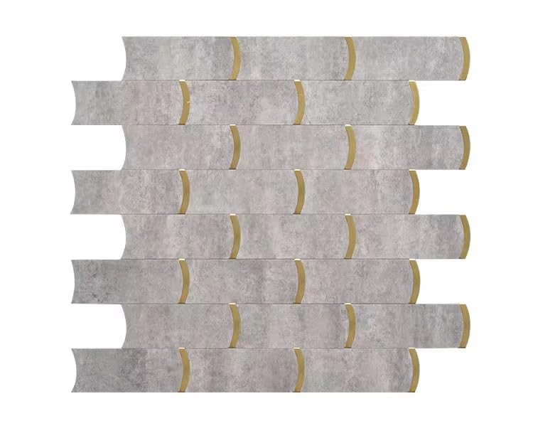 JENY Self Adhesive Peel and Stick Metal Tiles Backsplash TilesOilproof Aluminum Mosaic 3D Wall Sticker for Kitchen Subway Tile Sticker Wallpaper Wall Decor Mosaics Tiles Grey 1 1 - Image 5