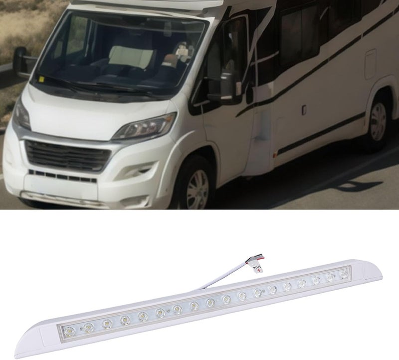 UV resistant RV Exterior LED Light RV Awning Porch Light 9W White with IP67 for Truck Trailer Camping Car Yacht (White Without Switch) Upgraded simple practical design - Image 3