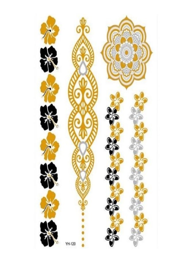 Beautifully Designed Tattoo Sticker Of Gold For Hand And Body  - Image 3