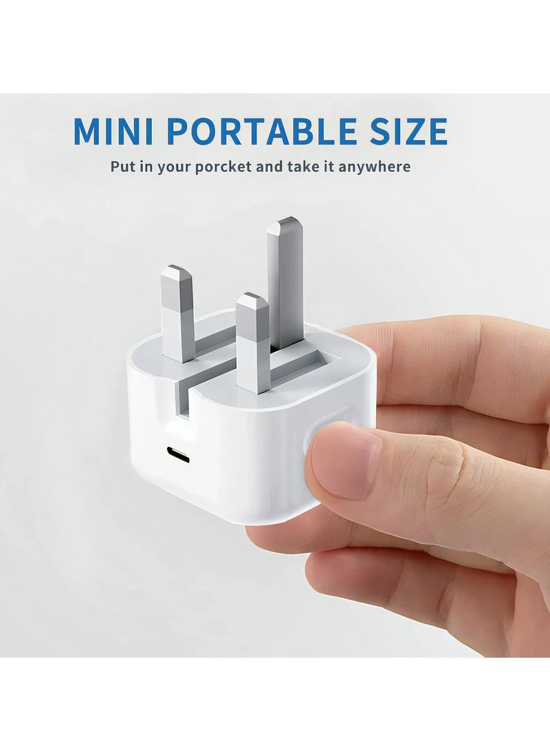 iPhone 20W Fast Charger | USB C Wall Fast Charger with USB C to Lightning Cable Compatible with iPhone 14/14 Pro/14 Pro Max/13/12/SE2020/11/XR/XS Max/X/iPad - Image 4