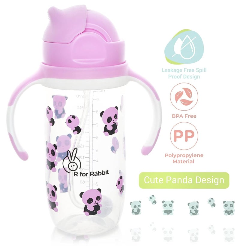 R for Rabbit Premium Bubble Baby Sipper - 300ml Pink - Image 5