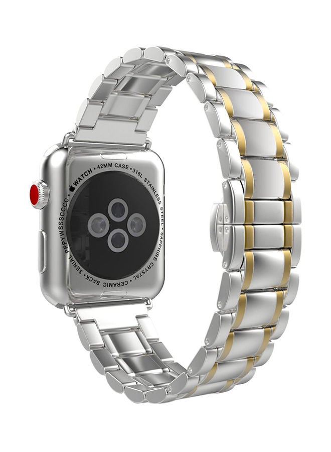 NIBEMINENT Stainless Steel Band For Apple Watch 42 mm Gold/Silver