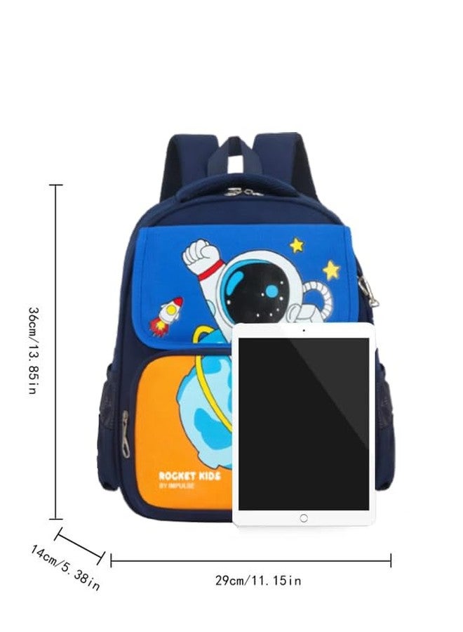 إمبلس حقيبة ظهر أنيقة وعصرية مقاومة للماء مطبوعة، سعة 25 لتر، مناسبة للجنسين، حقيبة سفر جامعية بأربعة أقسام، حقيبة مدرسية للأولاد والبنات (برتقالي) - Image 5