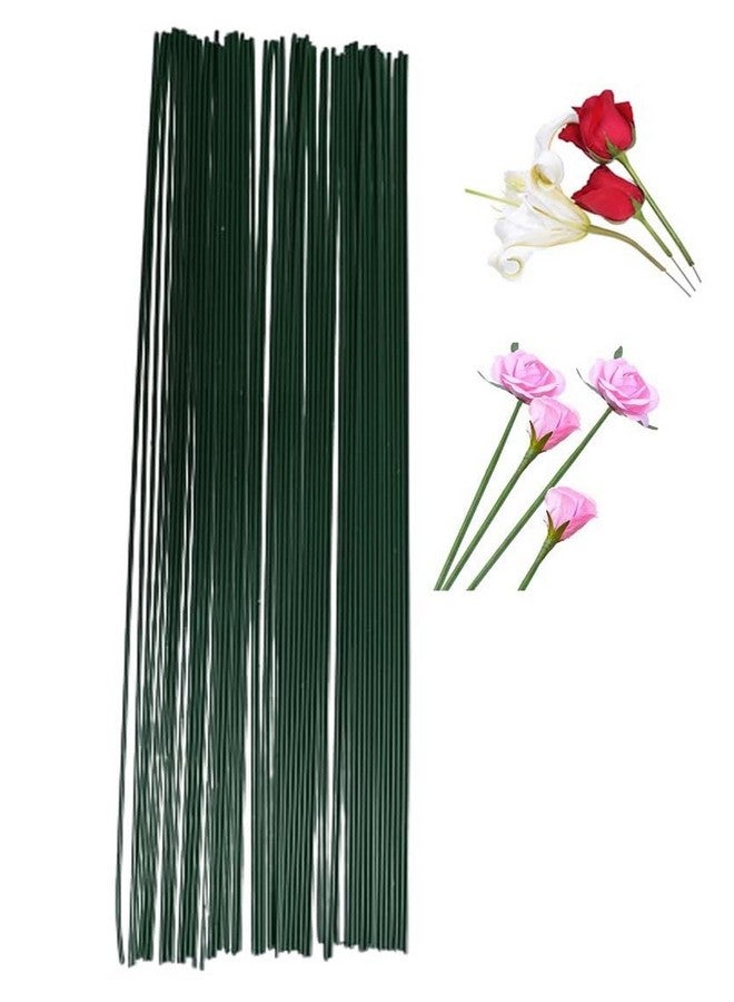 Just Flowers Floral Stem Wire, Diameter 2MM Color Coated Flower Making Wire Accessory for DIY Bouquet Stem Wrapping and Crafts (15 Inch, Green Pack of, 50) - Image 1