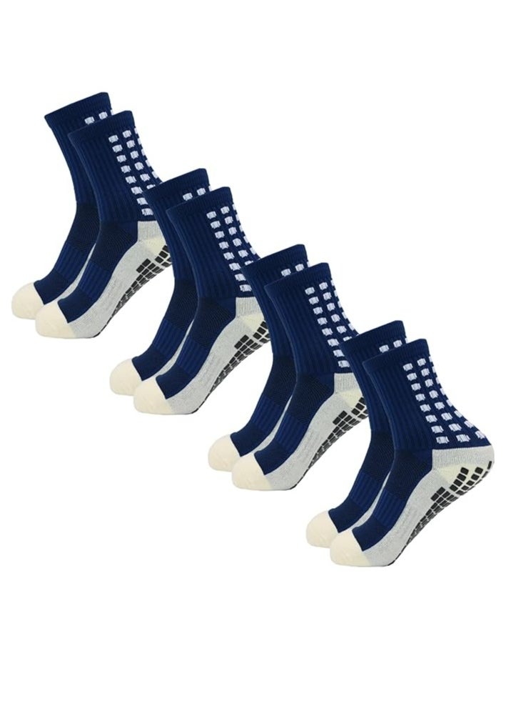 Generic - Men's Soccer Socks Anti Slip Non Slip Grip Pads for Football Basketball Sports Grip Socks, 4 Pair - Image 1