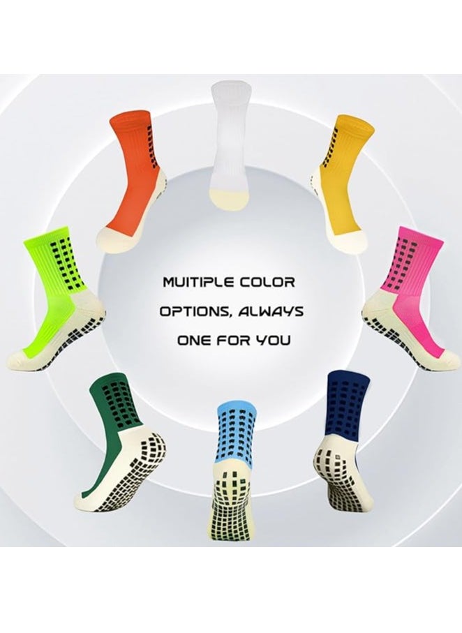 Generic - Men's Soccer Socks Anti Slip Non Slip Grip Pads for Football Basketball Sports Grip Socks, 4 Pair - Image 1