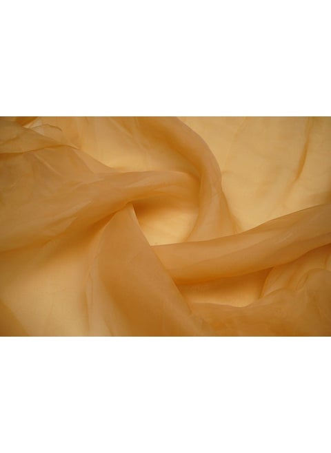 Pehnava Fab studio Tissue Organza Fabric For Dress Cloth Material For Use In Fancy Garments Making Frocks Dresses And Also Wrapping Party Wedding DecorationsPeru2 Meter Solid Beige
