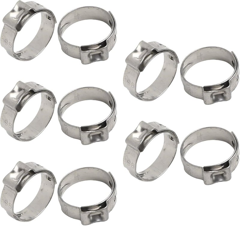 10Pcs 19 8MM Stainless Steel Worm Gear Hose Clamps Adjustable 7 14mm For Plumbing Automotive - Image 1