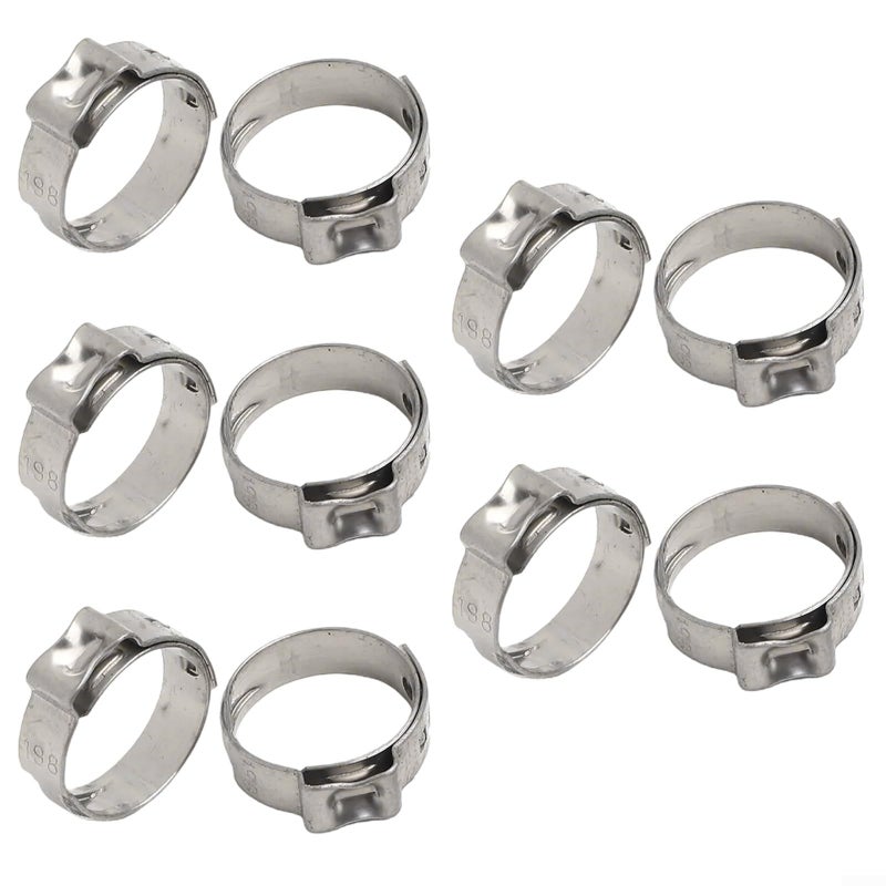 10Pcs 19 8MM Stainless Steel Worm Gear Hose Clamps Adjustable 7 14mm For Plumbing Automotive - Image 2