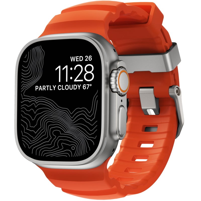NOMAD Apple Watch Sport Band Rocky Point Magma 4649mm Rugged Apple Watch Band with Natural Titanium Hardware Adventurous for Men and Women - Image 2