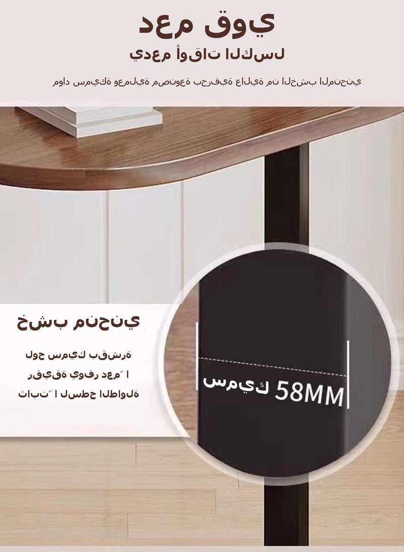 ويمارت طقم طاولات جانبية على شكل حرف C من نوانشو، مكون من 4 قطع، طاولة جانبية صغيرة لغرفة المعيشة، طاولة بيضاوية الشكل بجانب الأريكة بسطح خشبي وإطار معدني، طاولة سرير موفرة للمساحة للأريكة والسرير والمساحات الصغيرة، مجموعة من 4 قطع (بني). - Image 5