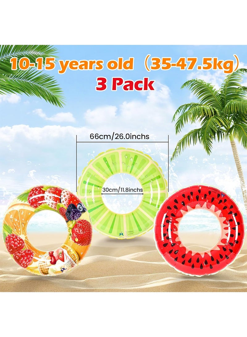 Generic Fruit-Themed Inflatable Swim Rings – Set of 3 Kids Inflatable Swimming Ring Pool Float  - Image 5