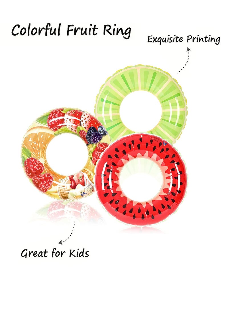 Generic Fruit-Themed Inflatable Swim Rings – Set of 3 Kids Inflatable Swimming Ring Pool Float  - Image 4