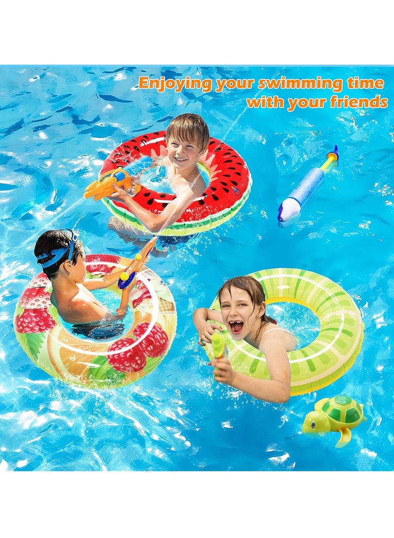 Generic Fruit-Themed Inflatable Swim Rings – Set of 3 Kids Inflatable Swimming Ring Pool Float  - Image 2