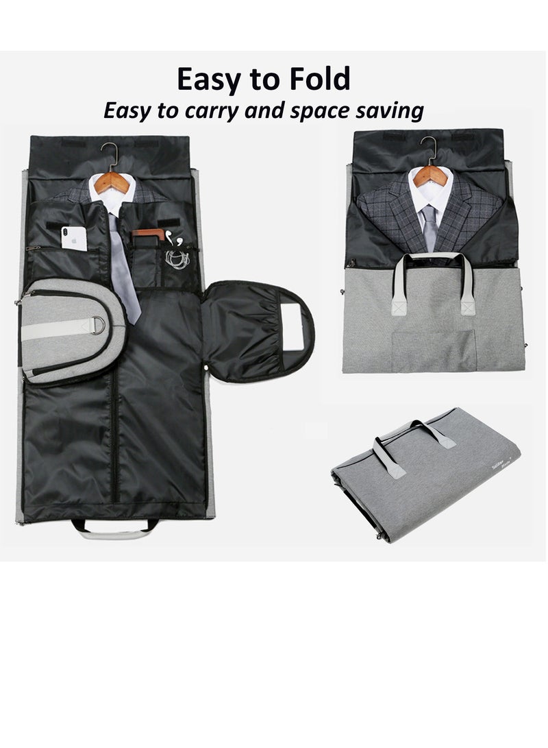 Garment Duffle Bag, Carry On Suit Bag with Shoulder Strap for Travel, Foldable Convertible 2 in 1 Hanging Suitcase for Business and Office  - Image 3