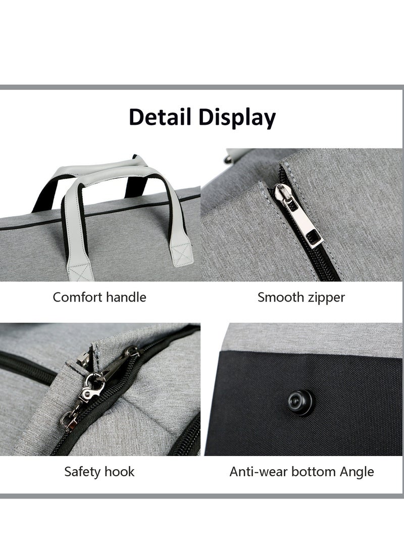 Garment Duffle Bag, Carry On Suit Bag with Shoulder Strap for Travel, Foldable Convertible 2 in 1 Hanging Suitcase for Business and Office  - Image 5