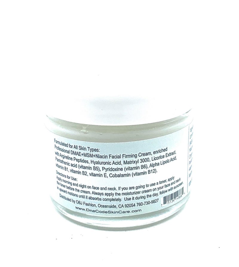 DNA CODE Skin Care ANTI-AGING- MAGIC DMAE+MSM+NIACIN Firming Cream, 100% Pure Hyaluronic Acid, Argireline, Matrixyl 3000 - Image 3