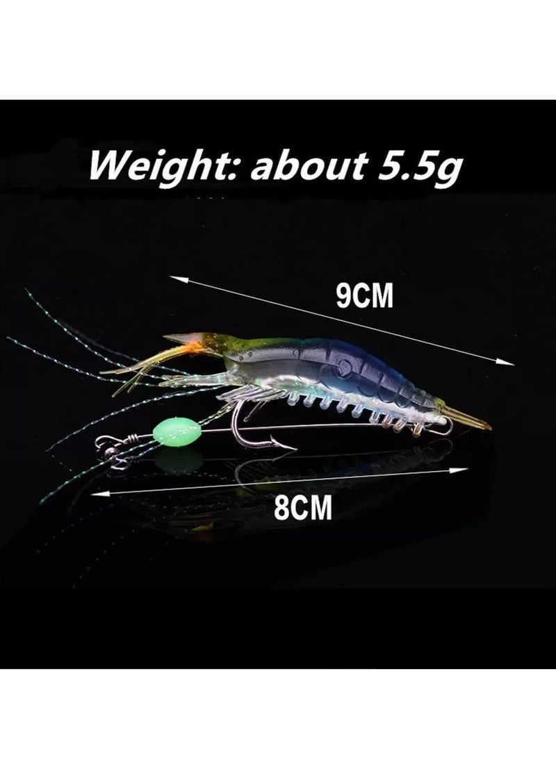 مجموعة من 5 قطع من طُعم صيد الروبيان الناعم المضيء، مجموعة طُعم الروبيان بخطافات حادة، أدوات صيد سمك السلمون المرقط وسمك السلور في المياه العذبة والمالحة - Image 3