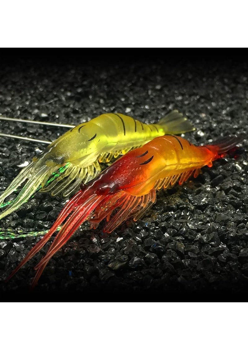 مجموعة من 5 قطع من طُعم صيد الروبيان الناعم المضيء، مجموعة طُعم الروبيان بخطافات حادة، أدوات صيد سمك السلمون المرقط وسمك السلور في المياه العذبة والمالحة - Image 5