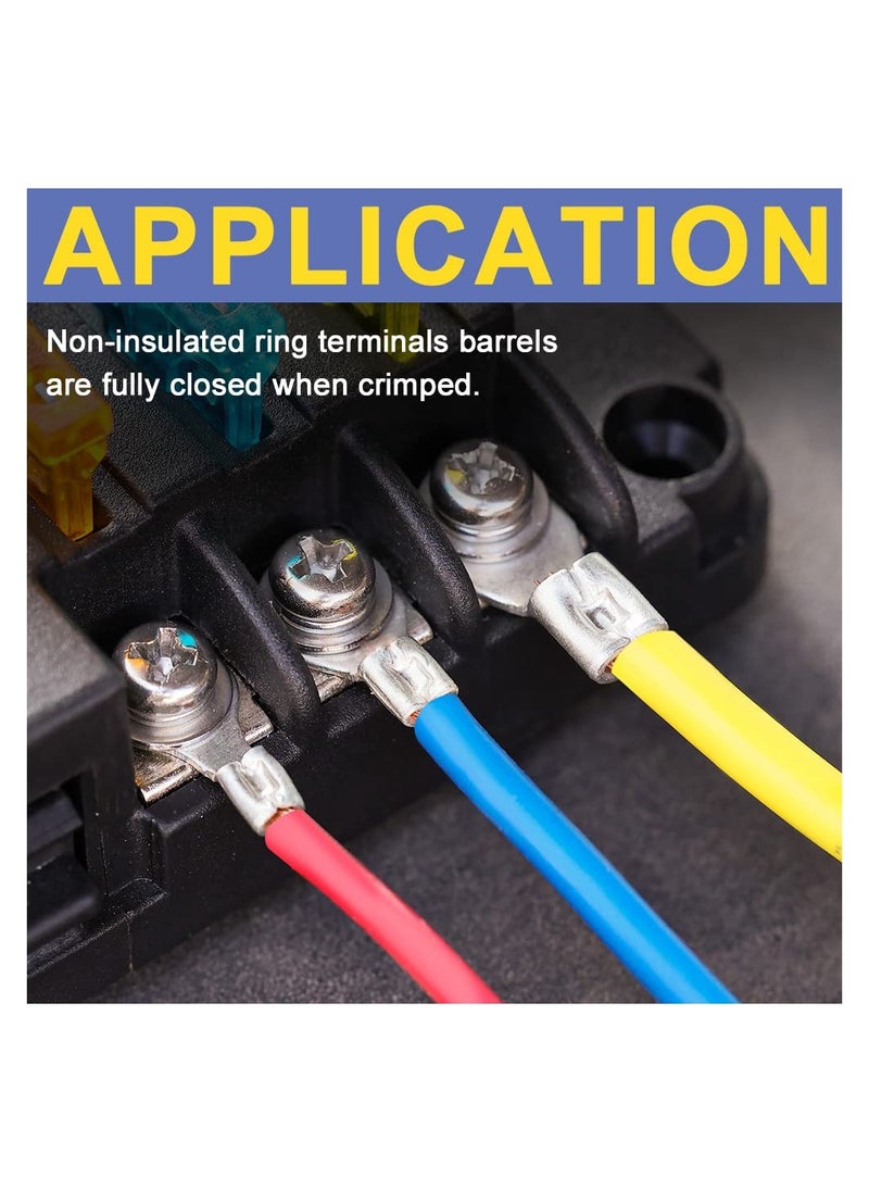330PCS Non-Insulated Wire Connector Kit - Tinned Red Copper Brazed Seam Fork Ring Terminals for AWG 22-10 Electrical Wire Crimp Connectors.