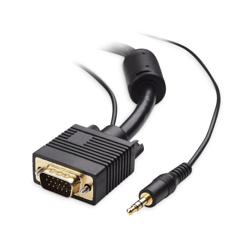 CableMatters كابل VGA مع صوت (كابل SVGA لشاشة مع صوت ستيريو 3.5 مم) بطول 15 قدم - Image 1