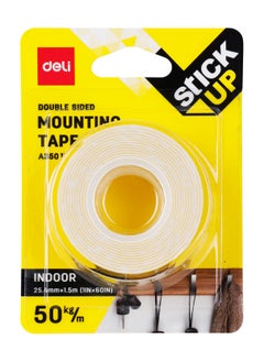 Deli Deli EA35011 Foam Mounting Tape 1mm×25.4mm×1.5m - ideal for household and office mounting needs  - Image 3
