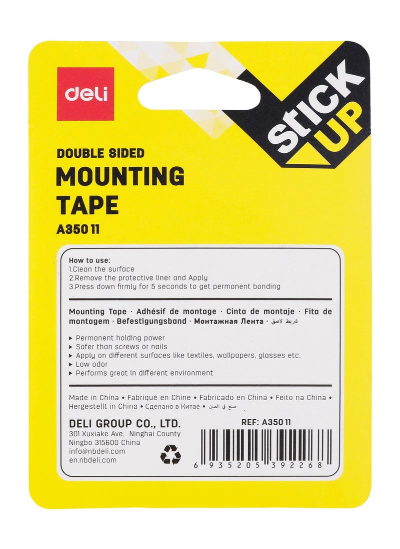 Deli Deli EA35011 Foam Mounting Tape 1mm×25.4mm×1.5m - ideal for household and office mounting needs  - Image 4