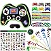 FIGEPO Video Game Pinata Set for Boy Kids Gamer Party with Controller Pinata Straws Bracelets Stickers Keychain Confetti Tools for Party Decoration Black - Image 2