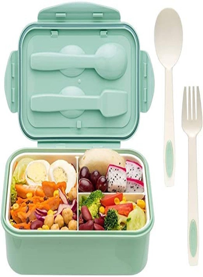 Swami Enterprise 3 Section Lunch Box,Leak Proof 3 Compartment Lunch Box Reusable Freezer Safe Food Containers with Spoon for Office,Picnic,School - Image 1