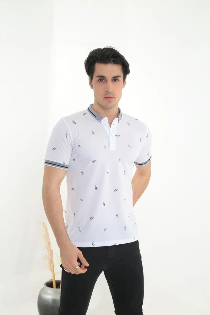 كي ام كي كومبين KMK Combination Men's Slimfit Model Polo Collar T-Shirt
