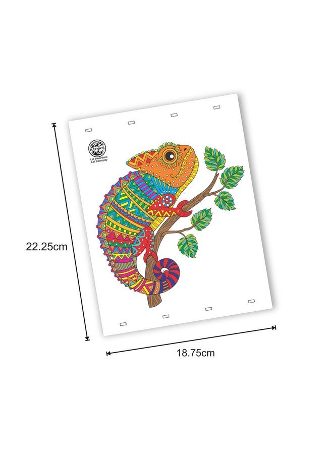 Ratna's Jungle Mandala Art Colouring Kit - 20 Sheets (35 x 27.5 cm) with 12 Sketch Pens Inside - Creative Coloring Fun for All Ages - Image 3