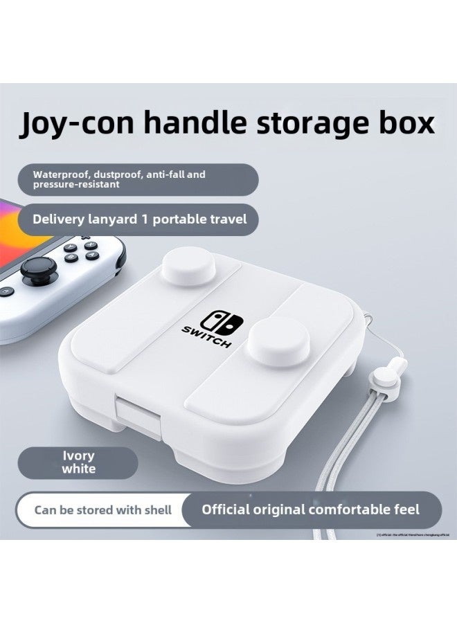 Joycon Storage Box Wearable Shell Storage Nintendo Switch Handle Protective Cover Ns Game Machine Transparent Box NS-Model:Joycon Special Storage Box [skin-friendly Feel★Ivory White] Can Be Worn Shell Storage★Gift Of Lanyard √ - Image 1