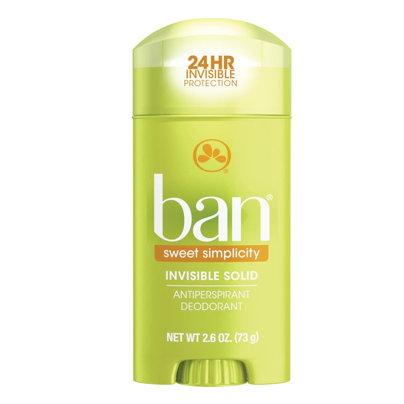 Ban Shower Fresh 24-hour Invisible Antiperspirant, Solid Deodorant for Women and Men, Underarm Wetness Protection, with Odor-fighting Ingredients, 2.6oz - Image 1
